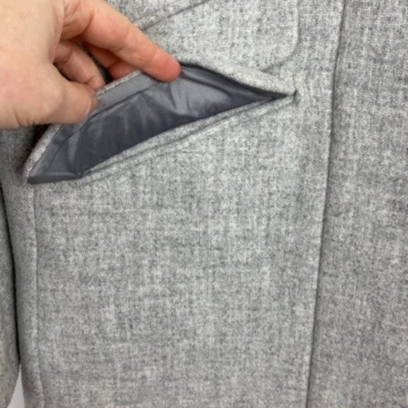 NWT 6 Cocoon Coat Italian Stadium Cloth Wool Heathered Dusk Gray - Picture 10 of 12